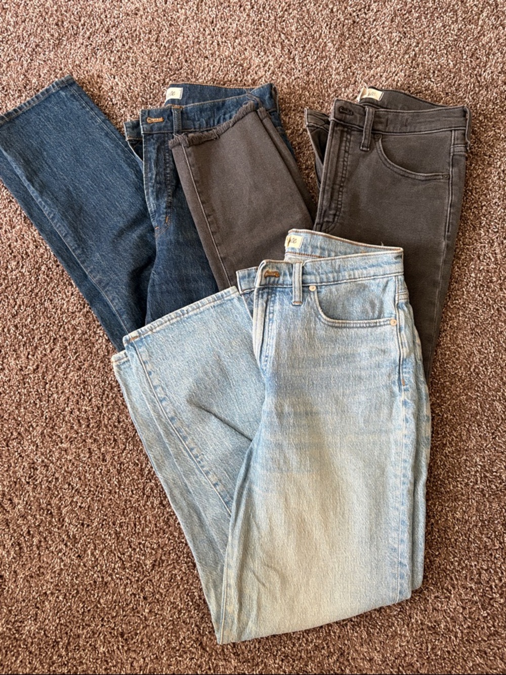 Madewell Lot of Three Perfect Vintage Jeans Light Blue, Dark Blue & Black 28